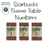 Starbucks Theme Table Numbers