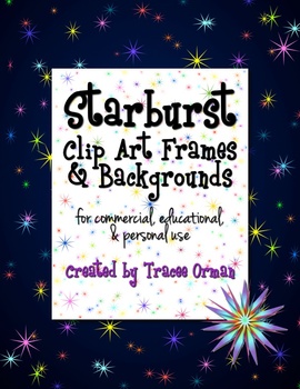 Preview of Starburst Backgrounds and Frames Clip Art Commercial Use