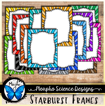 Preview of Borders and Frames - Starburst Frames - Great For Task Cards