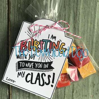 Preview of Starburst Handout, First Day of School Gift, I am Bursting, Instant Download