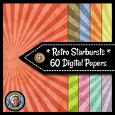 Starbursts - 60 Retro Digital Papers {Commercial & Personal Use}