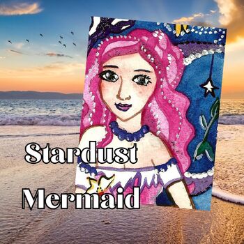 Stardust Mermaid Moon Fantasy Sea Ocean Clip Art, Classroom Decor