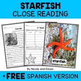 Starfish Close Reading Comprehension Passage Activities + 