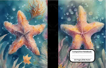 Preview of Starfish Composition Notebook Cover For School,Home ,Work, 8.5x11 inches