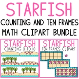 Starfish Counting and Ten Frames Math Clipart Bundle Summe