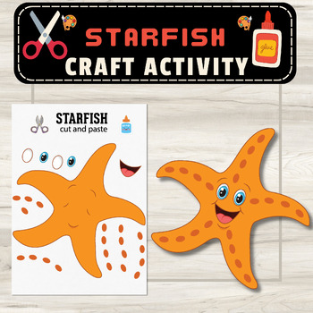 Preview of Starfish Craft Cut & Paste Activity: Ocean Animals Summer Craft Activities