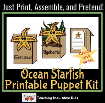 Preview of Starfish Paper Bag Research Project / Craft Puppet Activity