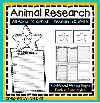 Preview of Starfish Report, Science Writing Project, Sea Animal Research, Ocean Craftivity