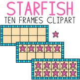 Starfish Ten Frames Summer Math Clipart Commercial Use Oce
