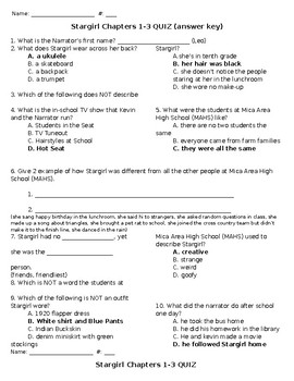 Preview of Stargirl Chapter QUIZZES
