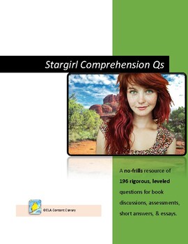 Preview of Stargirl Comprehension Questions by Chapter for Full Novel Study & Discussion!⭐
