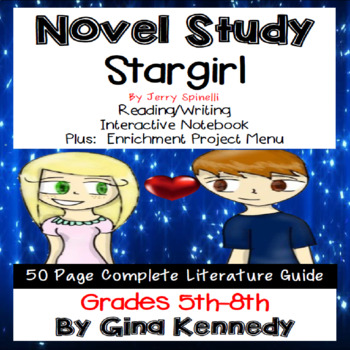 Preview of Stargirl Novel Study & Enrichment Project Menu; Plus Digital Option