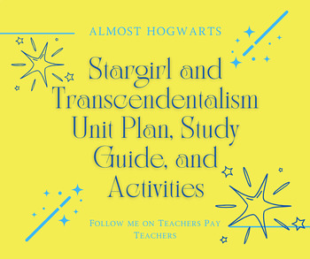 Preview of Stargirl and Transcendentalism Unit Plan, Study Guide, and Activities