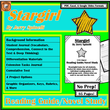 Preview of Stargirl by Jerry Spinelli | Reading Guide | Book / Literature Novel Study |FULL