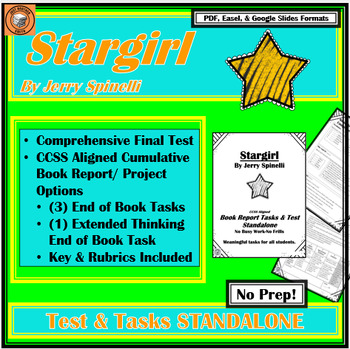 Preview of Stargirl by Jerry Spinelli | TEST & BOOK REPORT PROJECTS / TASKS