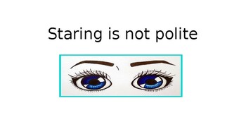 Preview of Staring is not polite social story
