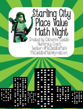 Preview of Starling City Place Value Math Night Kit Green Arrow Theme