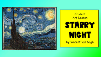 Preview of Student Art Lesson Vincent van Gogh (SmartBoard)