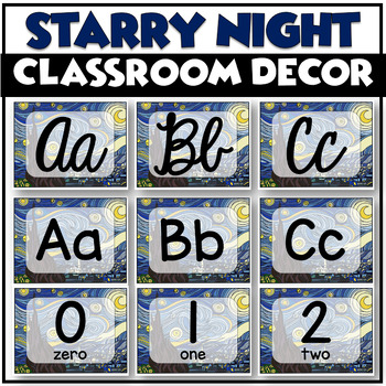 Preview of Starry Night Classroom Theme Decor | Van Gogh