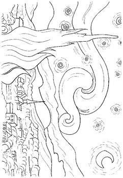 Starry Night Coloring Page by Oakley's Art Class | TPT
