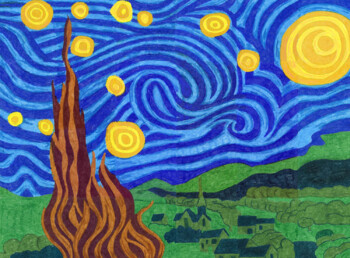 Preview of Starry Night Mural Template