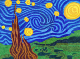 Starry Night Mural Template