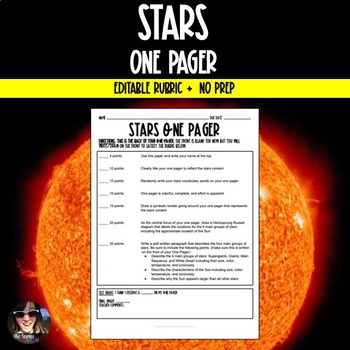 Preview of Stars & HR Diagram Activity | One Pager