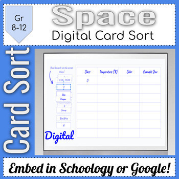 Preview of Stars Classification Interactive  Digital Card Sort Space Science Activity