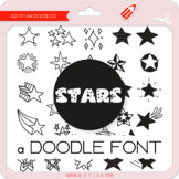 Stars Doodle Font - W Λ D L Ξ N