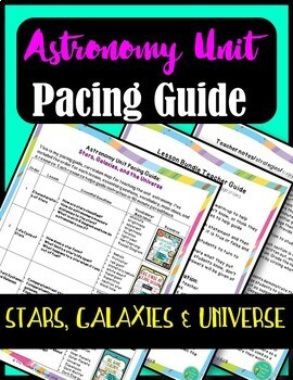 Preview of Stars Galaxies & Big Bang Theory Space Science Unit Pacing Guide Curriculum Map