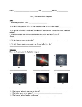 Preview of Stars, Galaxies and HR diagram Review