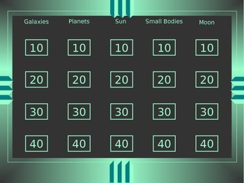 Preview of Stars, Galaxies, and Universe Jeopardy