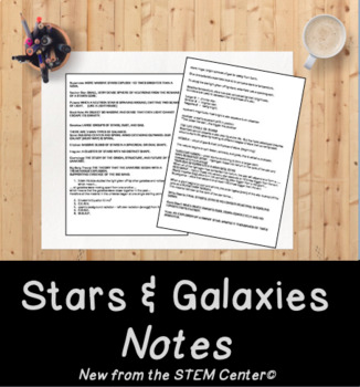 Preview of Space & Galaxies Notes - Distance Learning