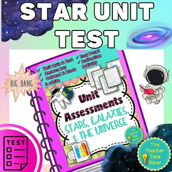 Preview of Stars, Galaxies, and Universe Editable Space Unit Test