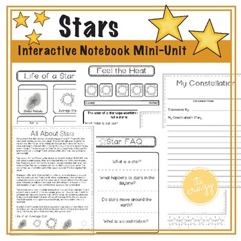 Preview of Stars Interactive Notebook Mini-Unit