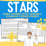 Stars: : No-Prep Science Packet: Passage, Worksheets, Voca