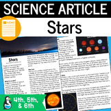 Stars Science Article | Reading Comprehension | 5th 6th Grade