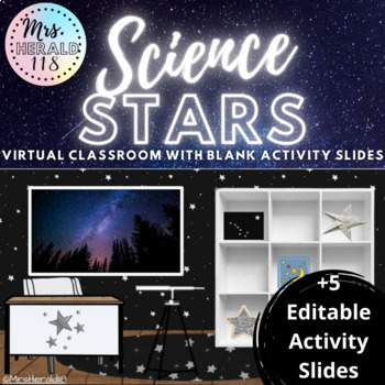 Preview of Stars Science Themed Virtual Classroom Template for Bitmoji™ and Google Slides™