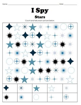 Preview of Stars - Solar Eclipse, Space I Spy | Count & Color | Math & Graphing Activities