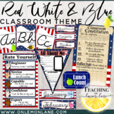 Stars | Stripes Cursive Classroom Theme Bundle (Editable) 