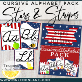 Stars & Stripes Classroom Theme: Cursive Alphabet
