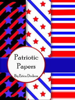 Preview of Stars & Stripes Patriotic Background Papers FREEBIE!