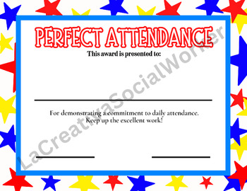Preview of Stars Theme Certificate of Attendance