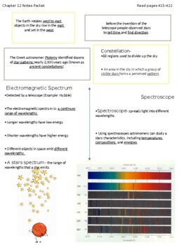 Preview of Stars and Galaxies Guided Notes- 8th Grade Science