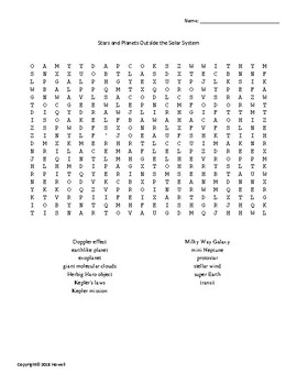 Solar System Word Search Worksheets Teaching Resources Tpt