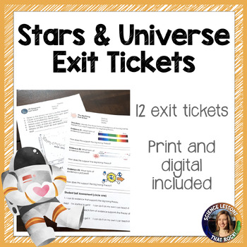Preview of Stars and Universe Exit Tickets