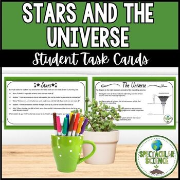 Preview of Stars and the Universe Task Cards | Warm-Ups | Exit Slips