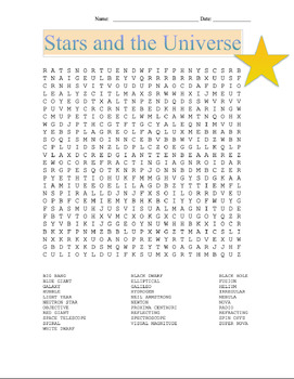Preview of Stars and the Universe Word Search
