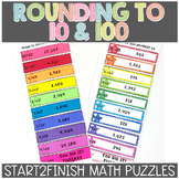 Rounding to the Nearest 10 and 100 Math Puzzles and Worksh