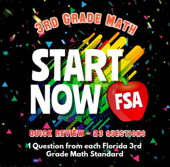 Preview of Start NOW!  Review for the 3rd Grade Florida Math FSA, 24 questions